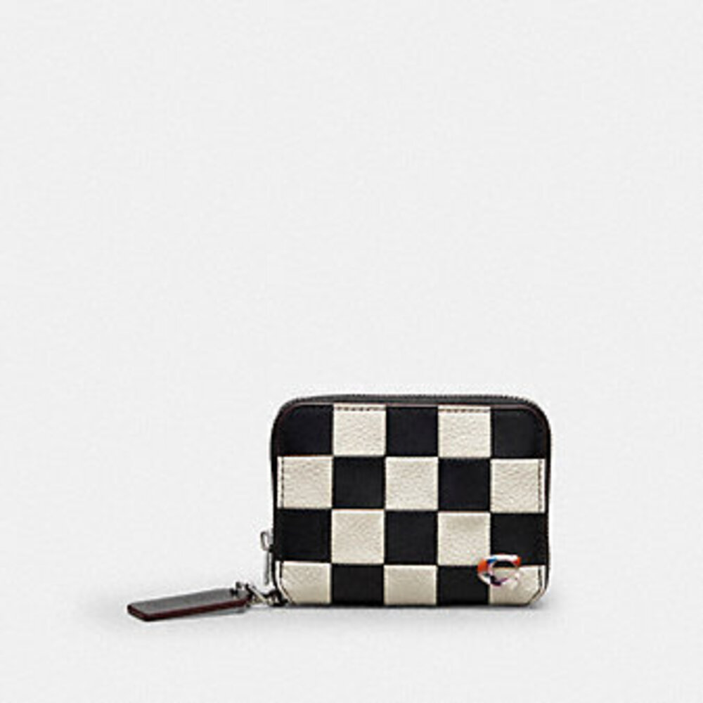 Coachtopia Zip Around Wallet In Upcrafted Checkerboard Leather